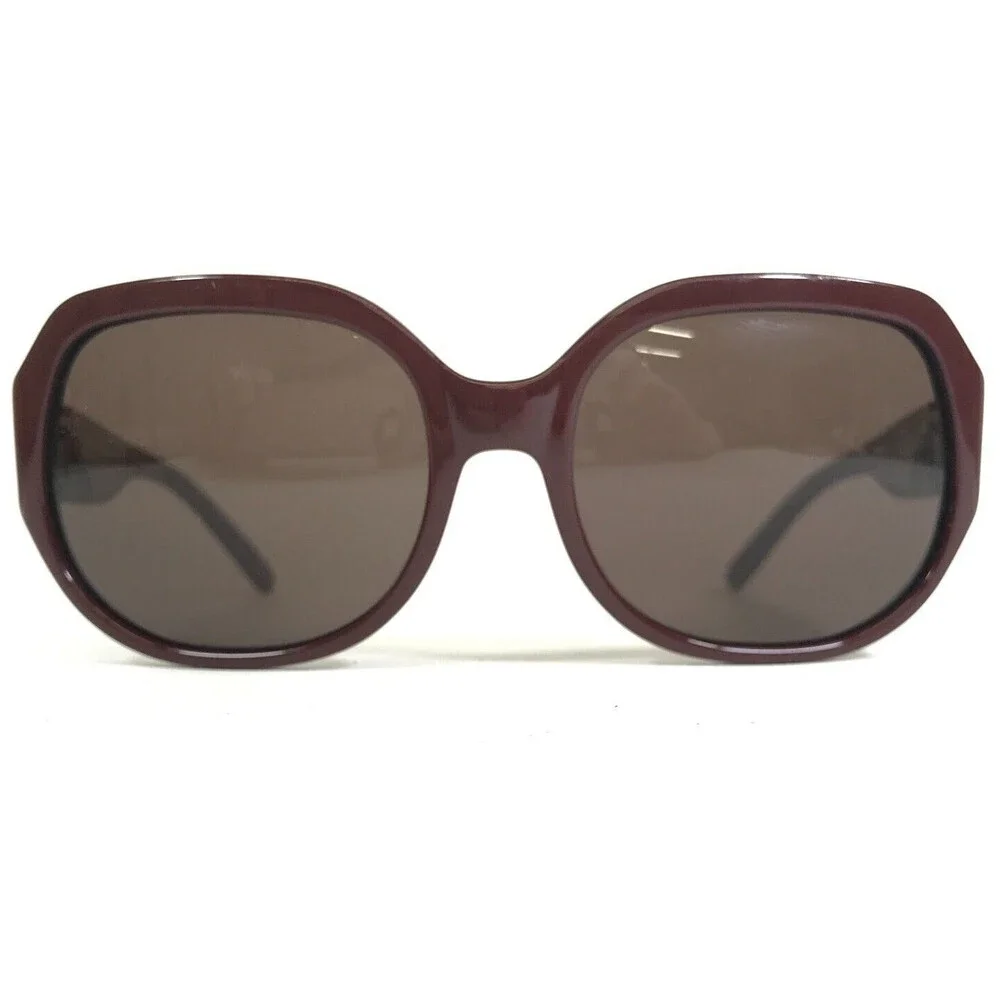 BCBGMAXAZRIA Sunglasses SWANK Mahogany Red Brown Square Frames with Brown Lenses
